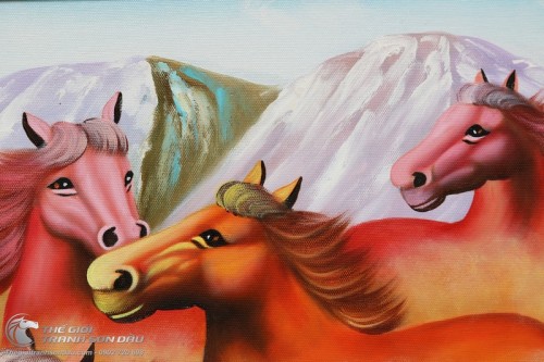 Tranh 8 Con Ngựa Chạy Trên Đất