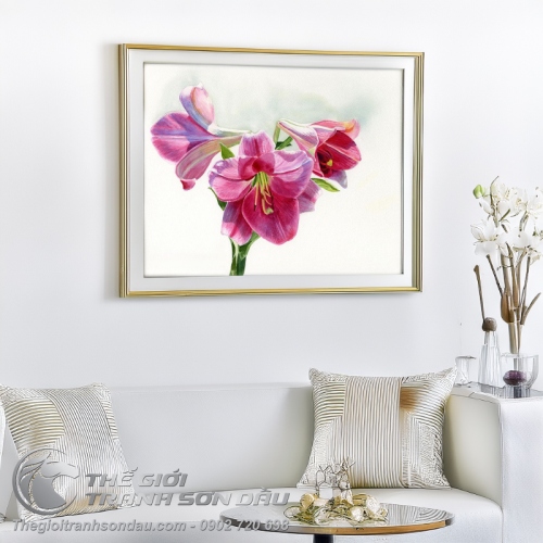 Tranh Ba Đóa Hoa Lan Tím Nở Rộ