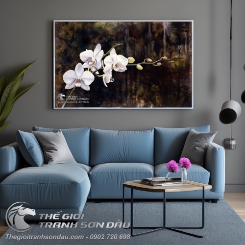 Tranh Ban Đóa Hoa Lan Trắng