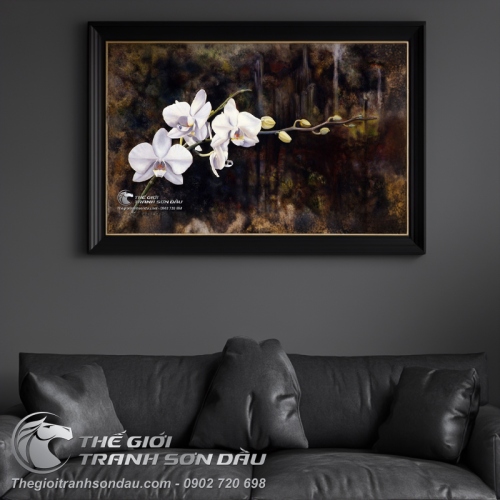 Tranh Ban Đóa Hoa Lan Trắng