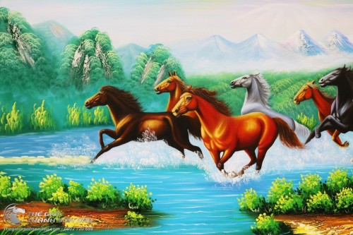 Tranh Bát Mã Phong Thủy Đẹp Giá Rẻ
