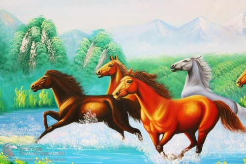 Tranh Bát Mã Phong Thủy Đẹp Giá Rẻ