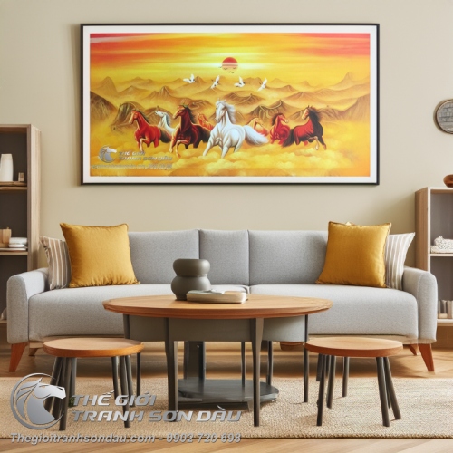 Tranh Bát Mã Thành Công Cho Người Mệnh Kim