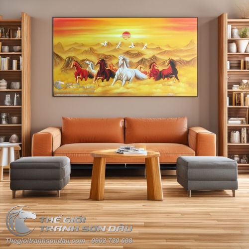 Tranh Bát Mã Thành Công Cho Người Mệnh Kim