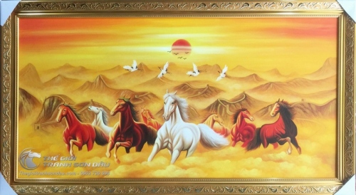 Tranh Bát Mã Thành Công Cho Người Mệnh Kim