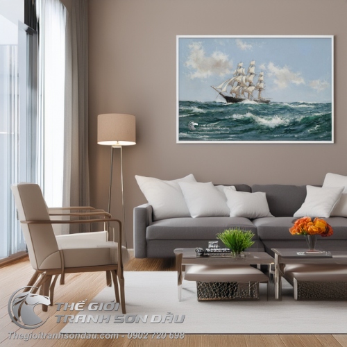 Tranh Biển Rộng Và Thuyền Buồm