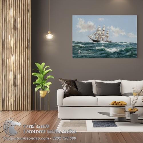 Tranh Biển Rộng Và Thuyền Buồm
