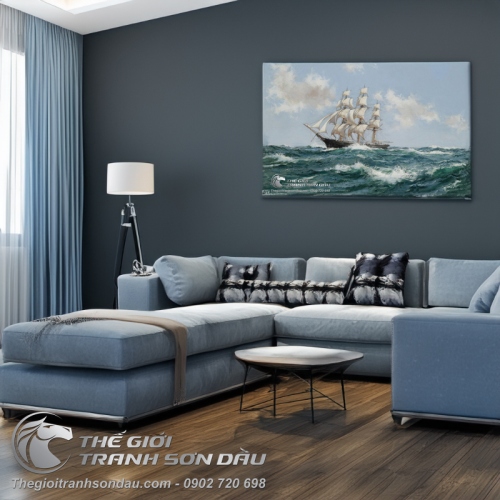 Tranh Biển Rộng Và Thuyền Buồm