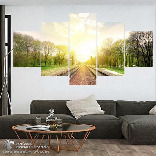Tranh Bộ 5 Bức Đường Sắt Dài Bất Tận