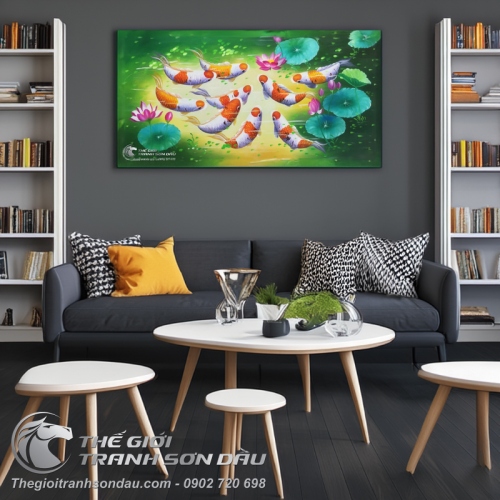 Tranh Cá Chép Trông Trăng