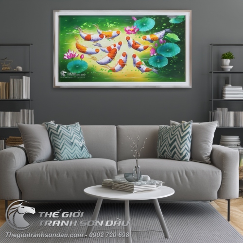 Tranh Cá Chép Trông Trăng
