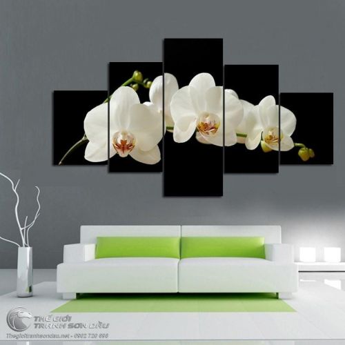Tranh Cành Lan Trắng Đẹp Hoàn Hảo Bộ 5 Bức