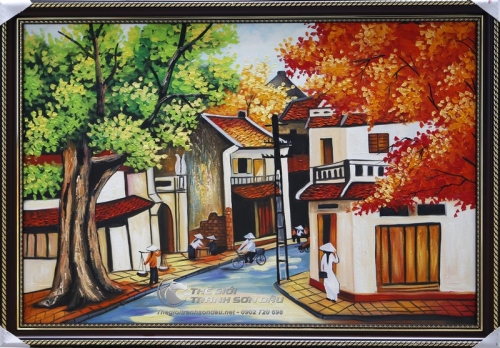 Tranh Cảnh Sinh Hoạt Trên Phố Xưa