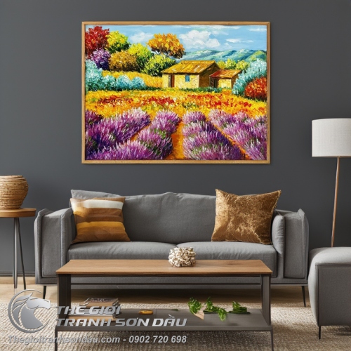 Tranh Cảnh Thiên Nhiên Ngôi Nhà Sơn Quê