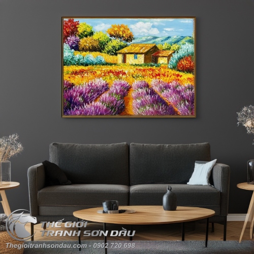 Tranh Cảnh Thiên Nhiên Ngôi Nhà Sơn Quê