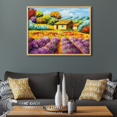 Tranh Cảnh Thiên Nhiên Ngôi Nhà Sơn Quê