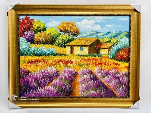 Tranh Cảnh Thiên Nhiên Ngôi Nhà Sơn Quê