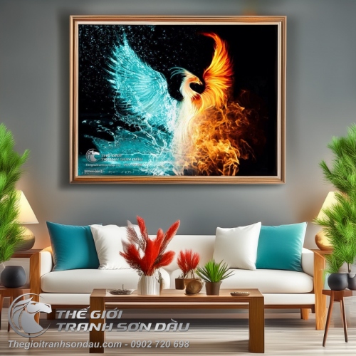 Tranh Chim Phụng Hoàng Băng Hỏa Nghệ Thuật
