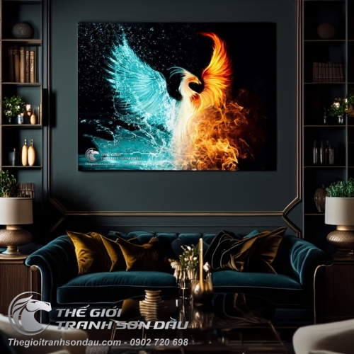 Tranh Chim Phụng Hoàng Băng Hỏa Nghệ Thuật