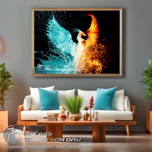 Tranh Chim Phụng Hoàng Băng Hỏa Nghệ Thuật