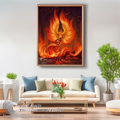 Tranh Chim Phụng Hoàng Múa Cánh Rực Lửa