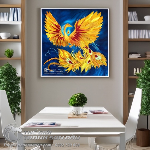 Tranh Chim Phụng Vẽ Sơn Dầu Nghệ Thuật