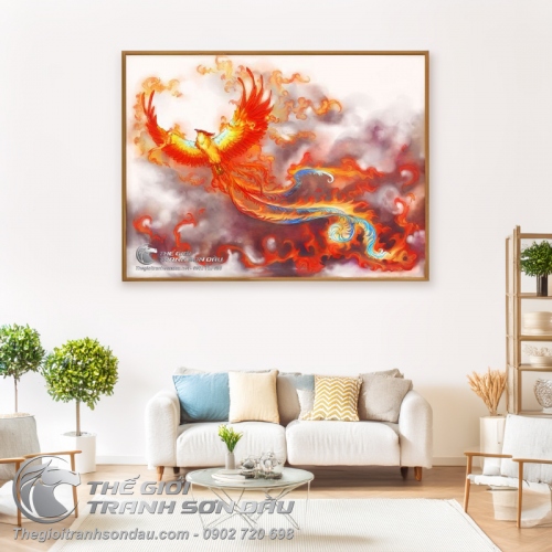 Tranh Chim Phượng Hoàng Lửa Bay Về Trời