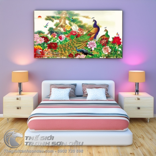 Tranh Chim Uyên Ương Bên Cây Tùng