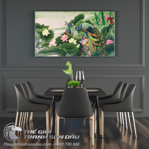 Tranh Chim Uyên Ương Bên Hoa Sen