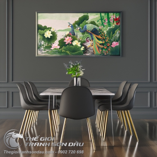 Tranh Chim Uyên Ương Bên Hoa Sen