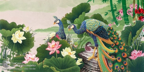 Tranh Chim Uyên Ương Bên Hoa Sen