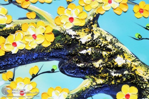 Tranh Cửu Ngư Quần Hội Dưới Gốc Mai Vàng