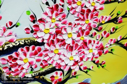 Tranh Cửu Ngư Quần Tụ Dưới Gốc Hoa Đào