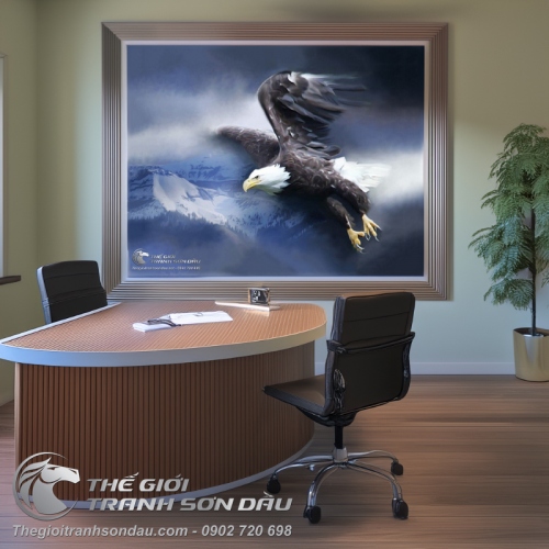 Tranh Đại Bàng Bay Lượn Và Núi Tuyết