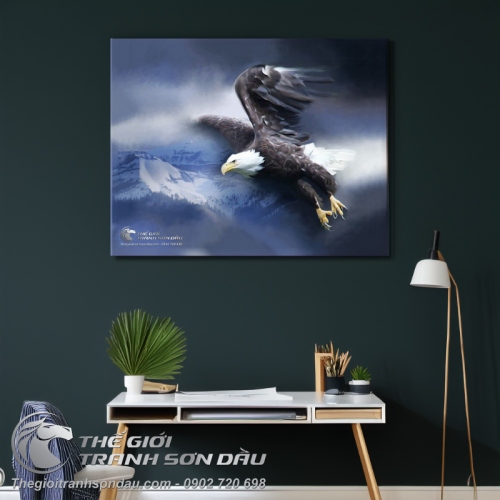 Tranh Đại Bàng Bay Lượn Và Núi Tuyết