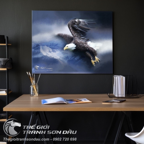 Tranh Đại Bàng Bay Lượn Và Núi Tuyết
