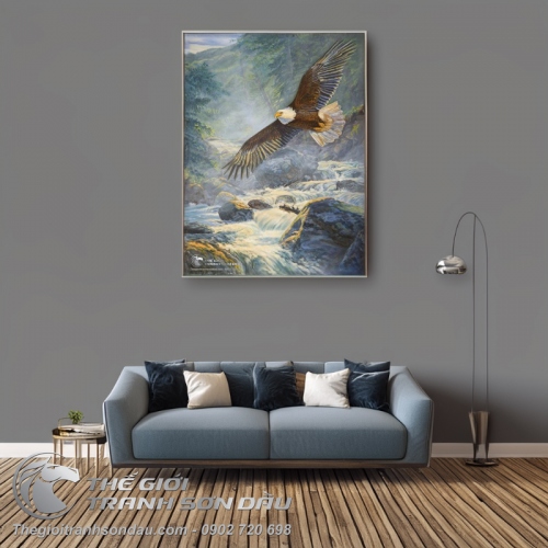 Tranh Đại Bàng Bay Qua Dòng Nước