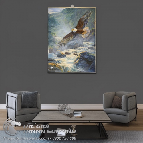 Tranh Đại Bàng Bay Qua Dòng Nước