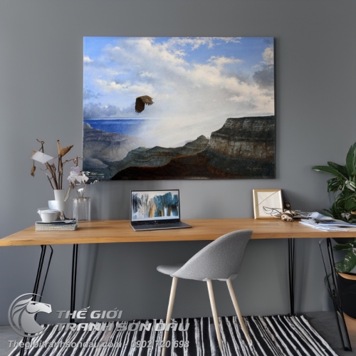 Tranh Đại Bàng Bay Qua Núi Cao