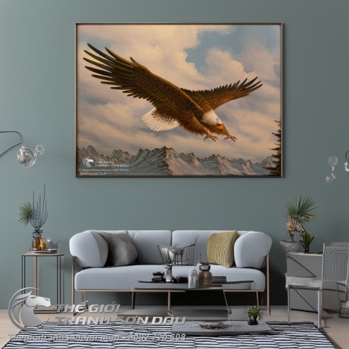 Tranh Đại Bàng Bay Qua Núi Tuyết Cao
