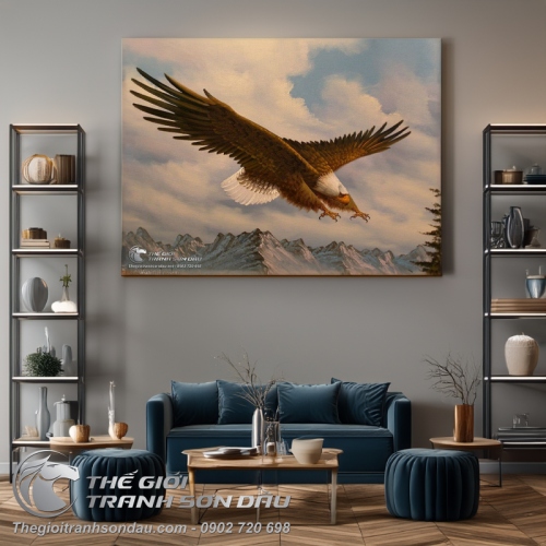Tranh Đại Bàng Bay Qua Núi Tuyết Cao