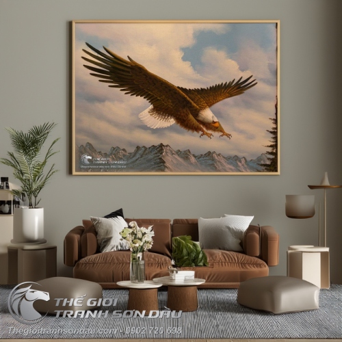 Tranh Đại Bàng Bay Qua Núi Tuyết Cao