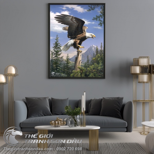 Tranh Đại Bàng Cây Cối Và Núi Tuyết