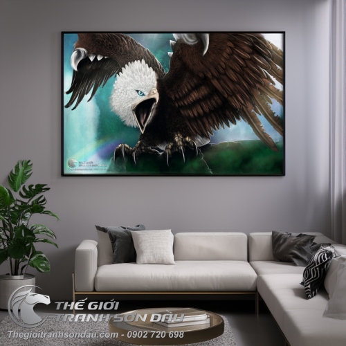 Tranh Đại Bàng Đầu Trắng Sải Cánh