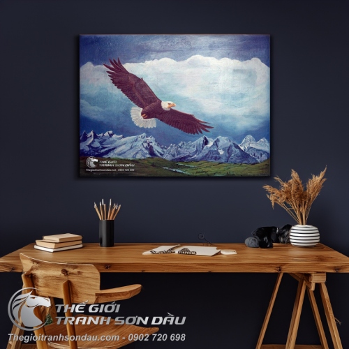Tranh Đại Bàng Mây Trắng Và Núi Tuyết