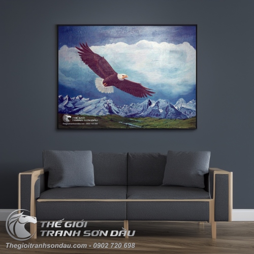 Tranh Đại Bàng Mây Trắng Và Núi Tuyết
