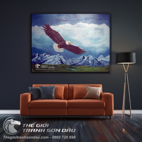 Tranh Đại Bàng Mây Trắng Và Núi Tuyết