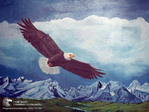 Tranh Đại Bàng Mây Trắng Và Núi Tuyết