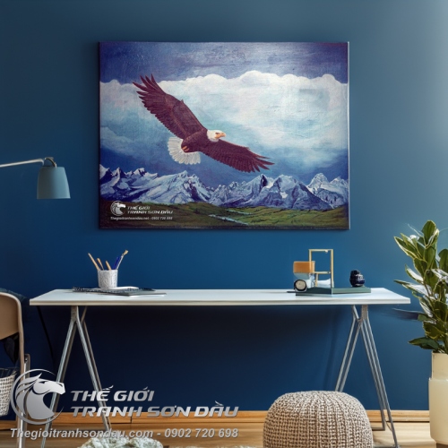 Tranh Đại Bàng Mây Trắng Và Núi Tuyết