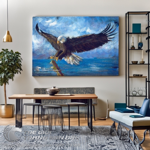 Tranh Đại Bàng Trên Nền Xanh Nước Biển